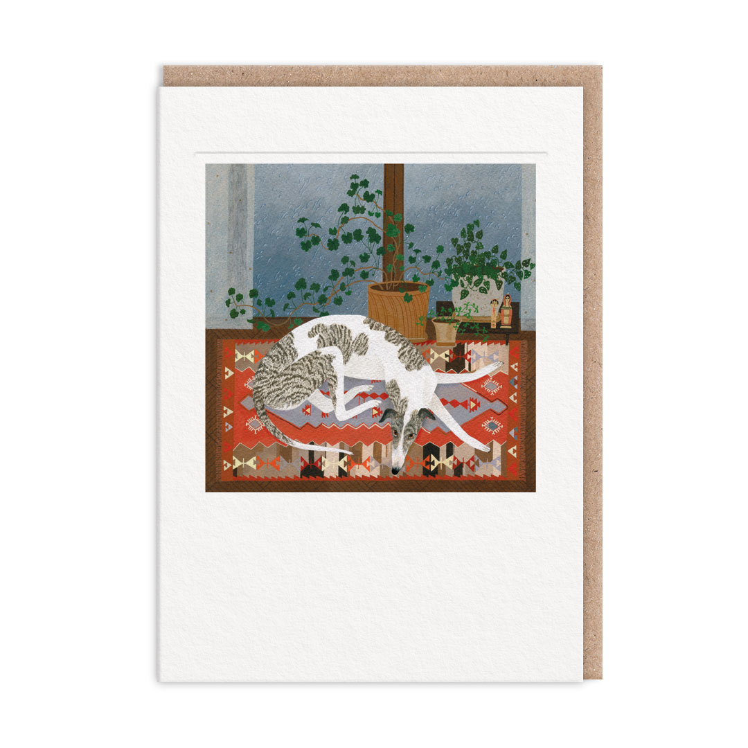 Picture of Rainy Greyhound Greeting Card (13100)