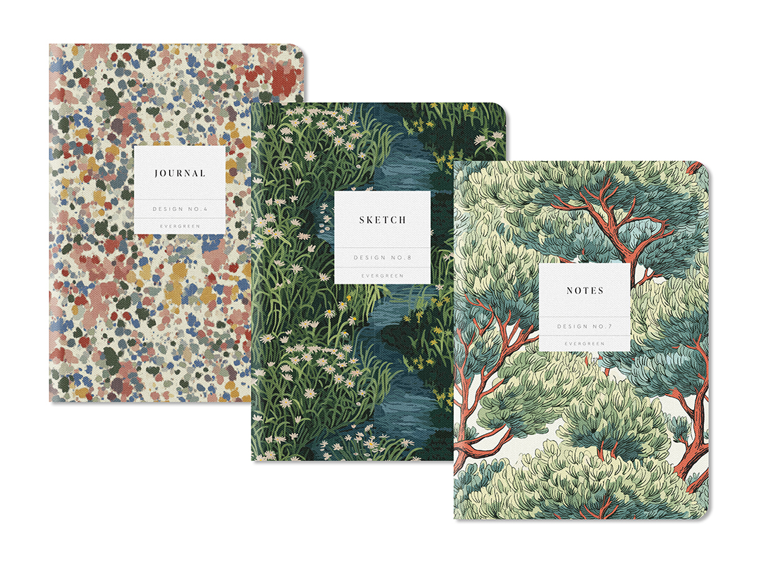 Picture of Evergreen 3x Stitched Notebook Set (B6) (13247)