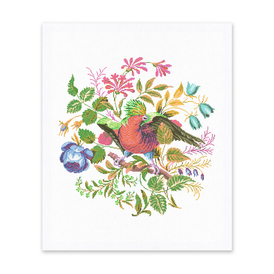 Picture of Embroidered Bird Riso Print (10x12) (13289)