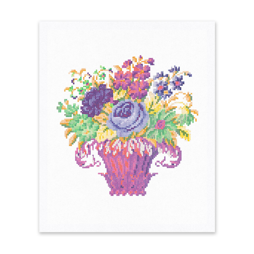 Picture of Embroidered Vase Riso Print (10x12) (13290)