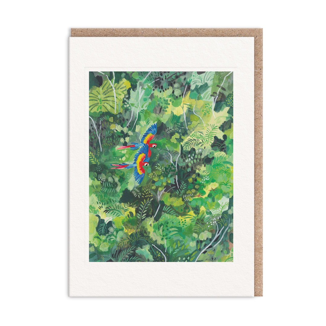 Picture of Parrots in Flight Greeting Card (13387)