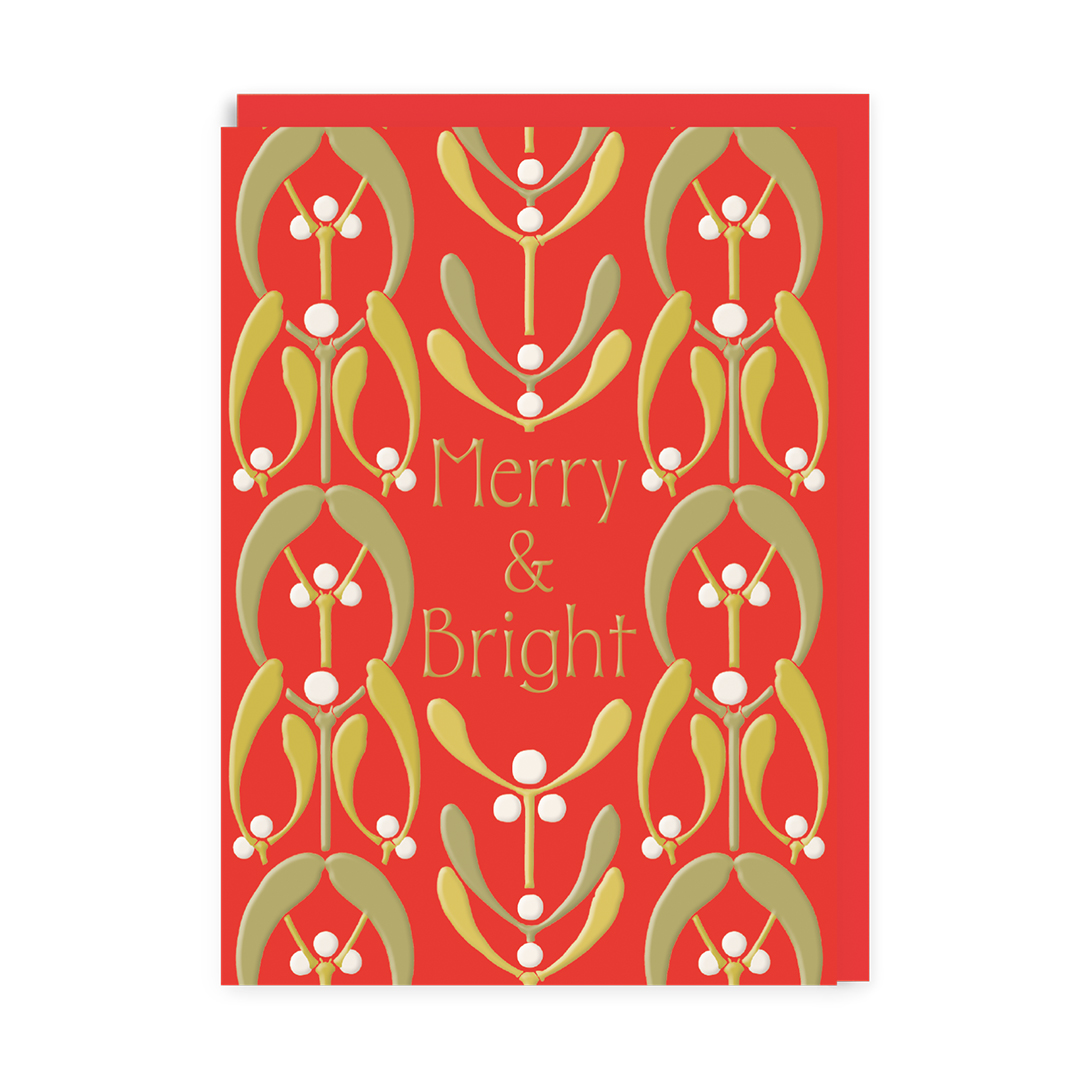 Picture of Merry & Bright Mistle Toe Greeting Card (13465)