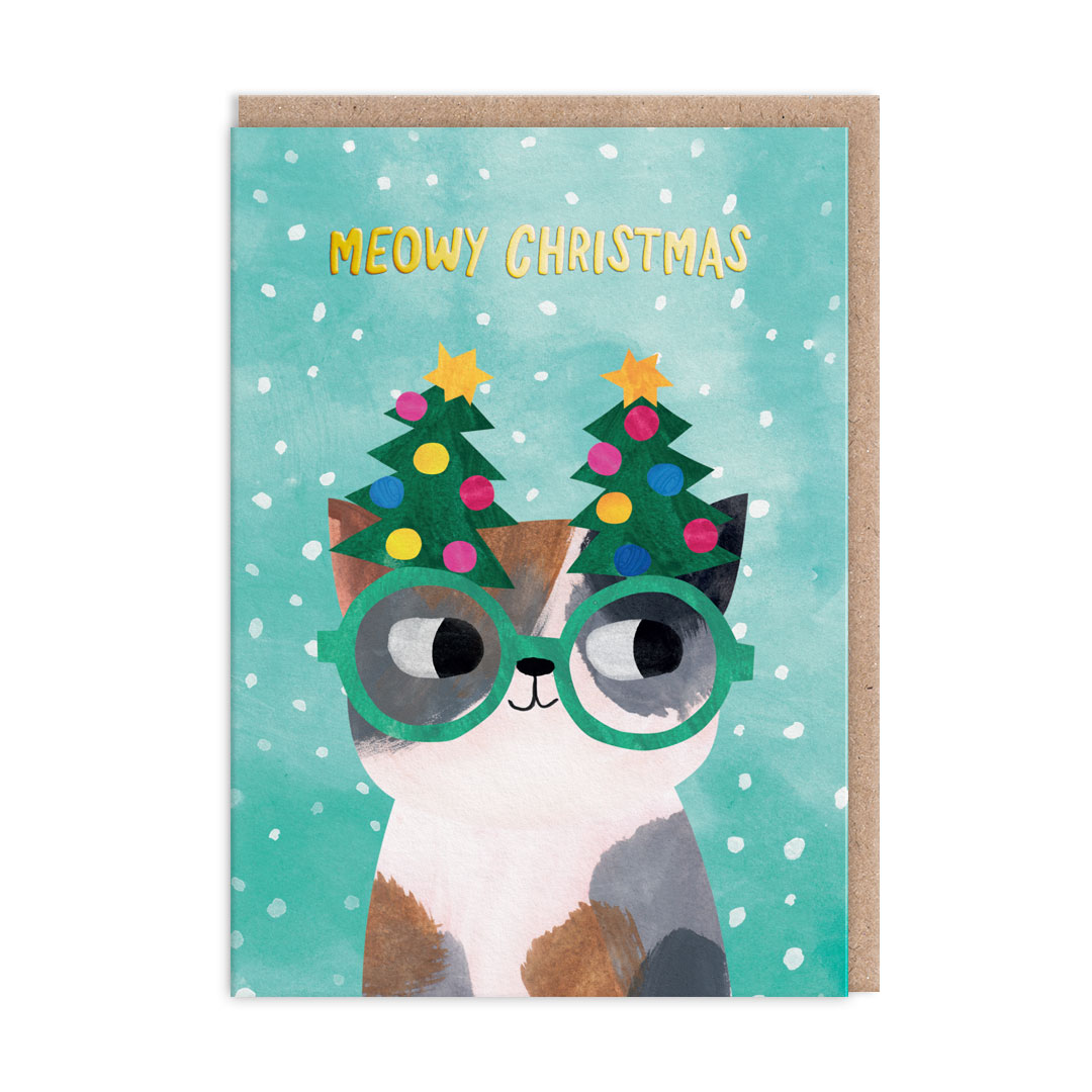 Picture of Tree Glasses Kitty Greeting Card (13502)