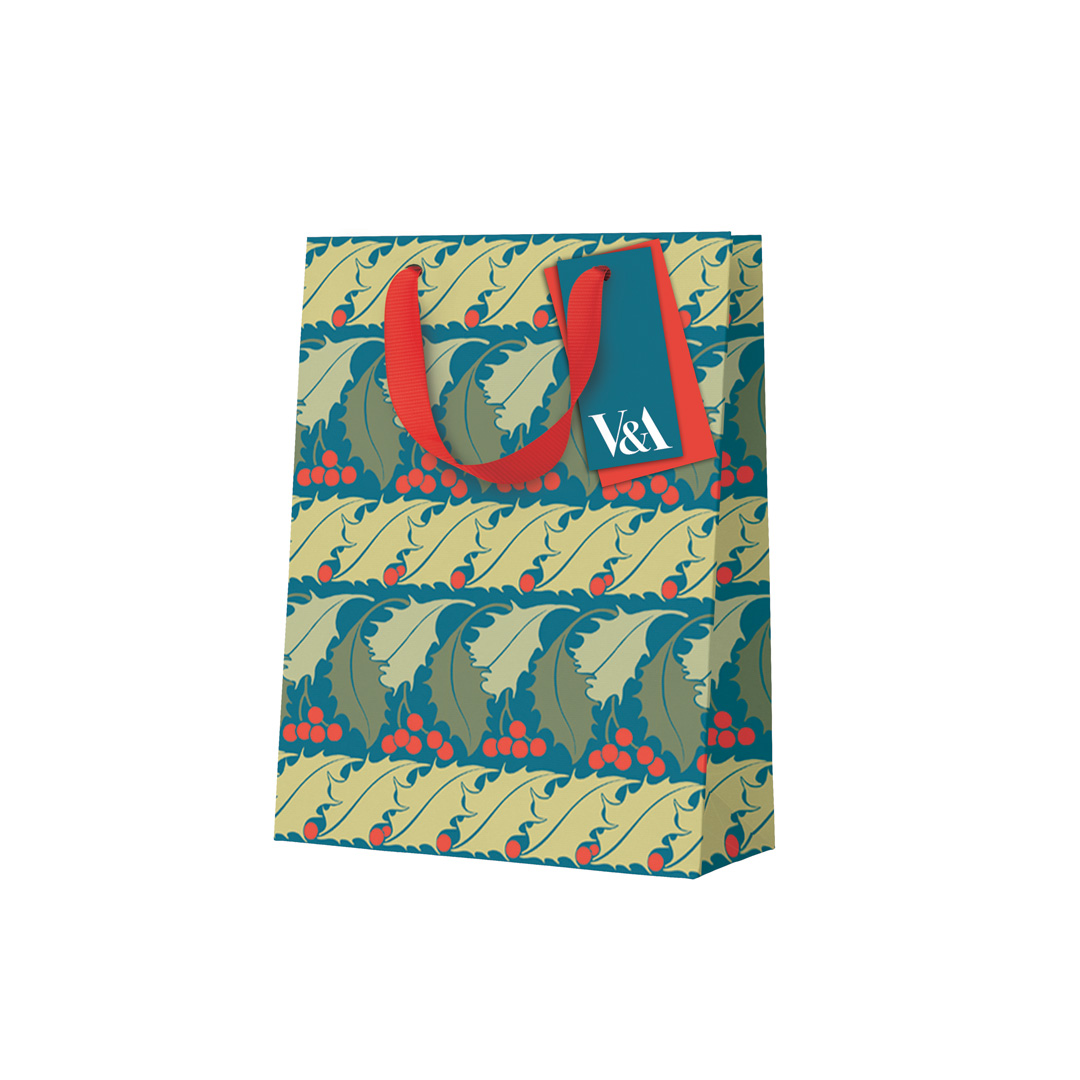 Picture of Holly Stripes Medium Gift Bag (13514)