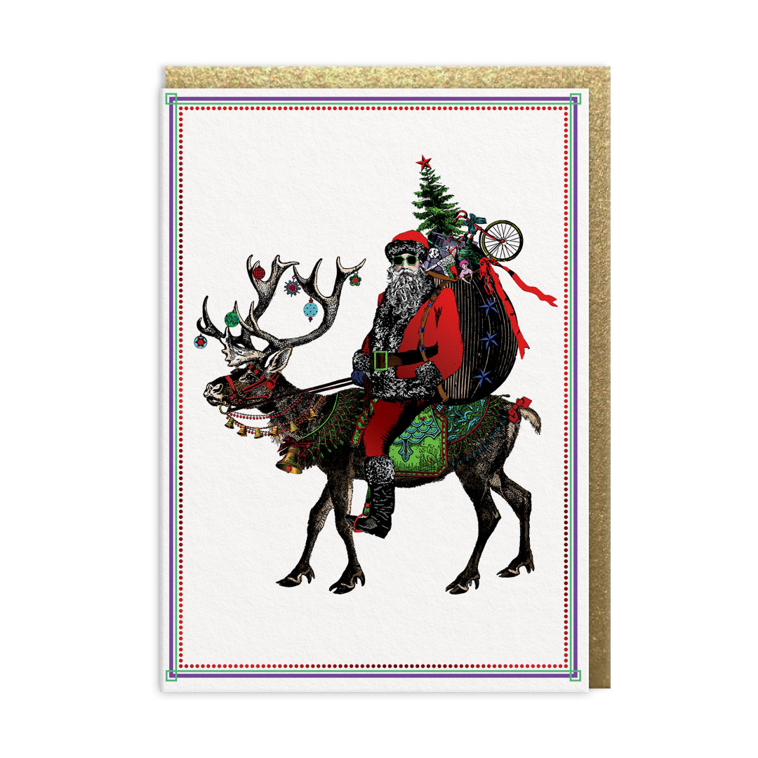 Picture of Santa Claus Rides Greeting Card (13560)