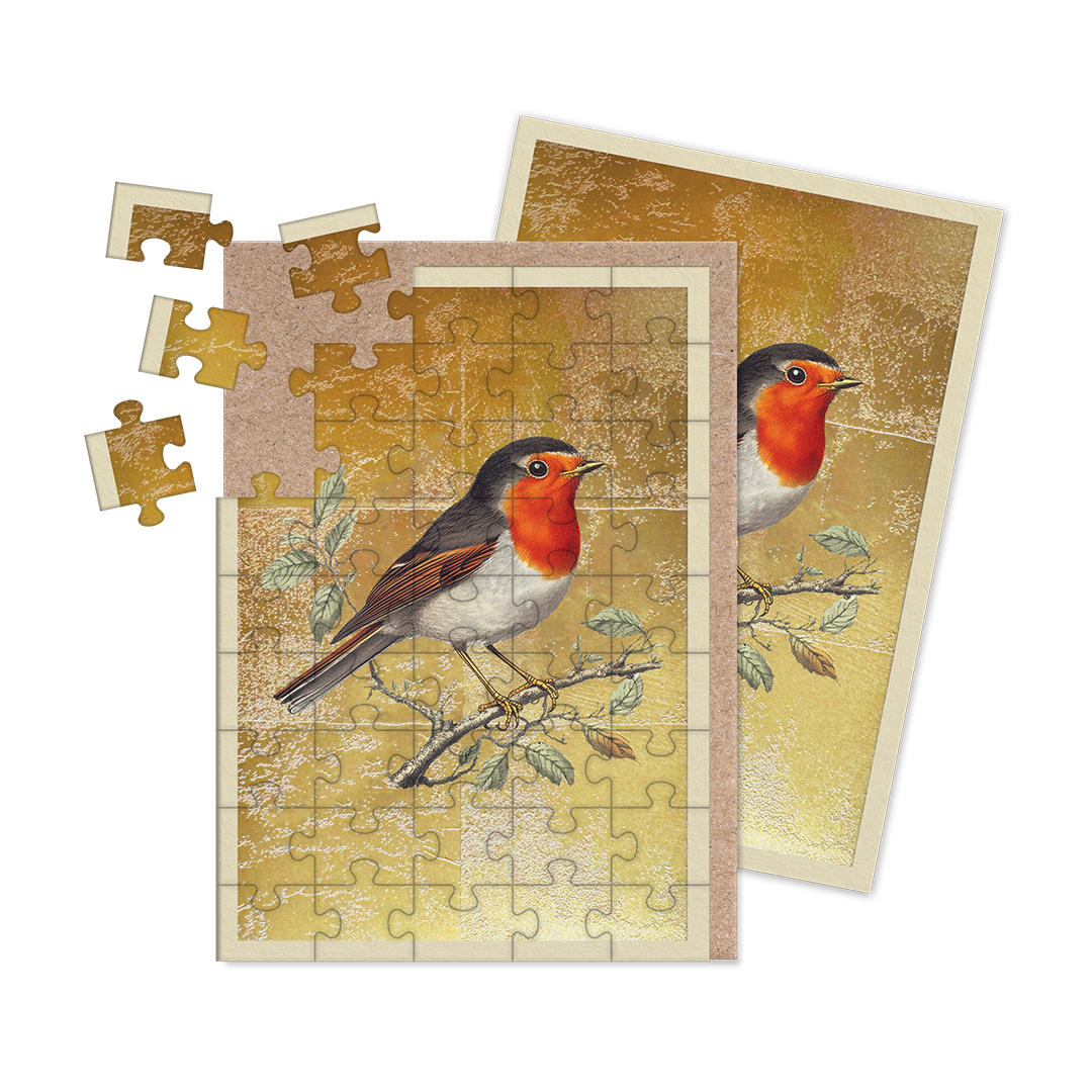 Picture of Robin Jigsaw Greeting Card (13573)
