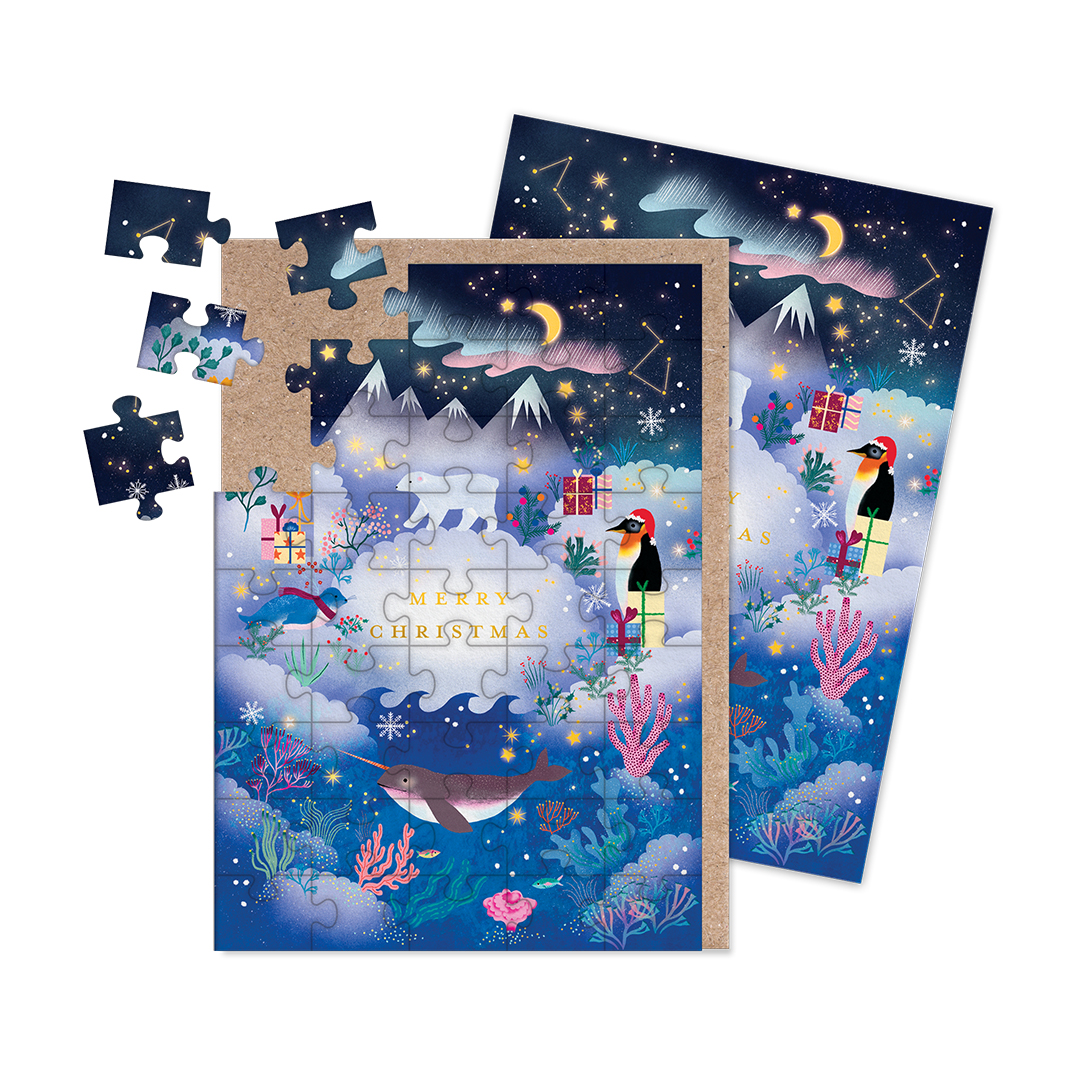 Picture of Christmas North Pole Jigsaw Greeting Card (13577)