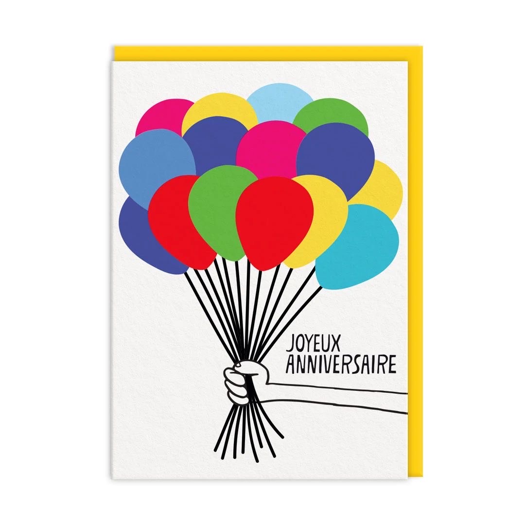 Picture of Joyeux Anniversaire Balloons Greeting Card (13581)