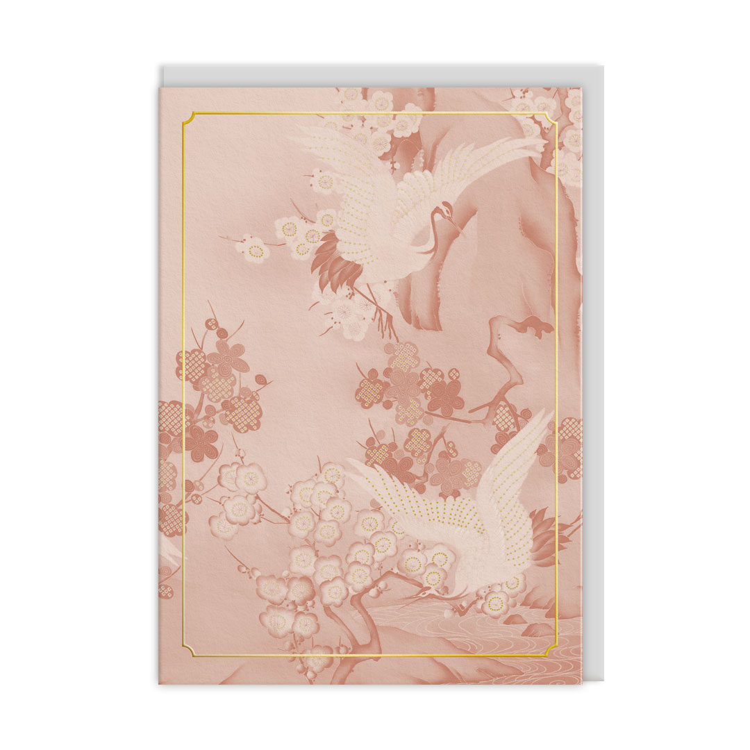 Picture of Eastern Elegance Cranes & Blossom Card (13618)