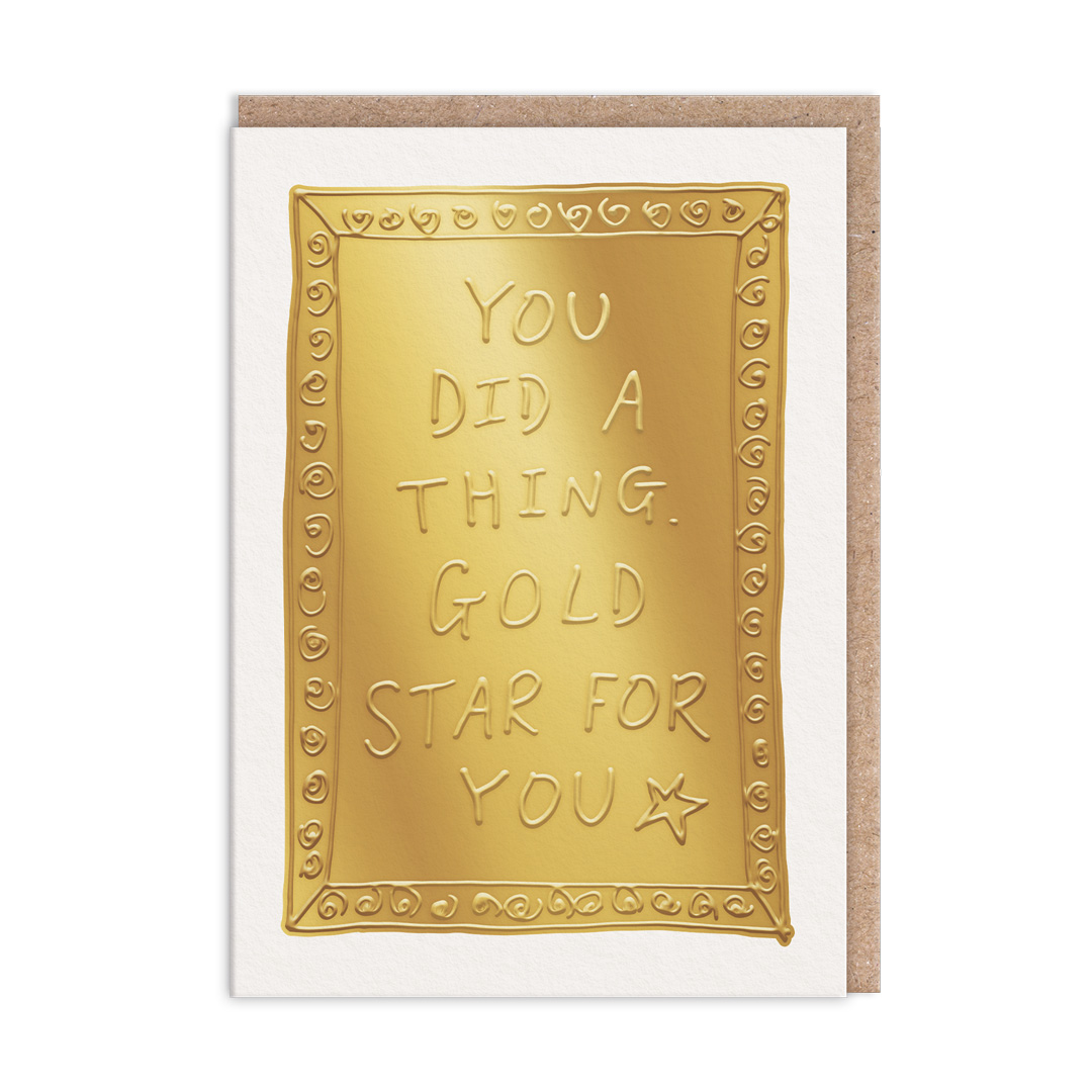 Picture of Gold Star Greeting Card (13698)