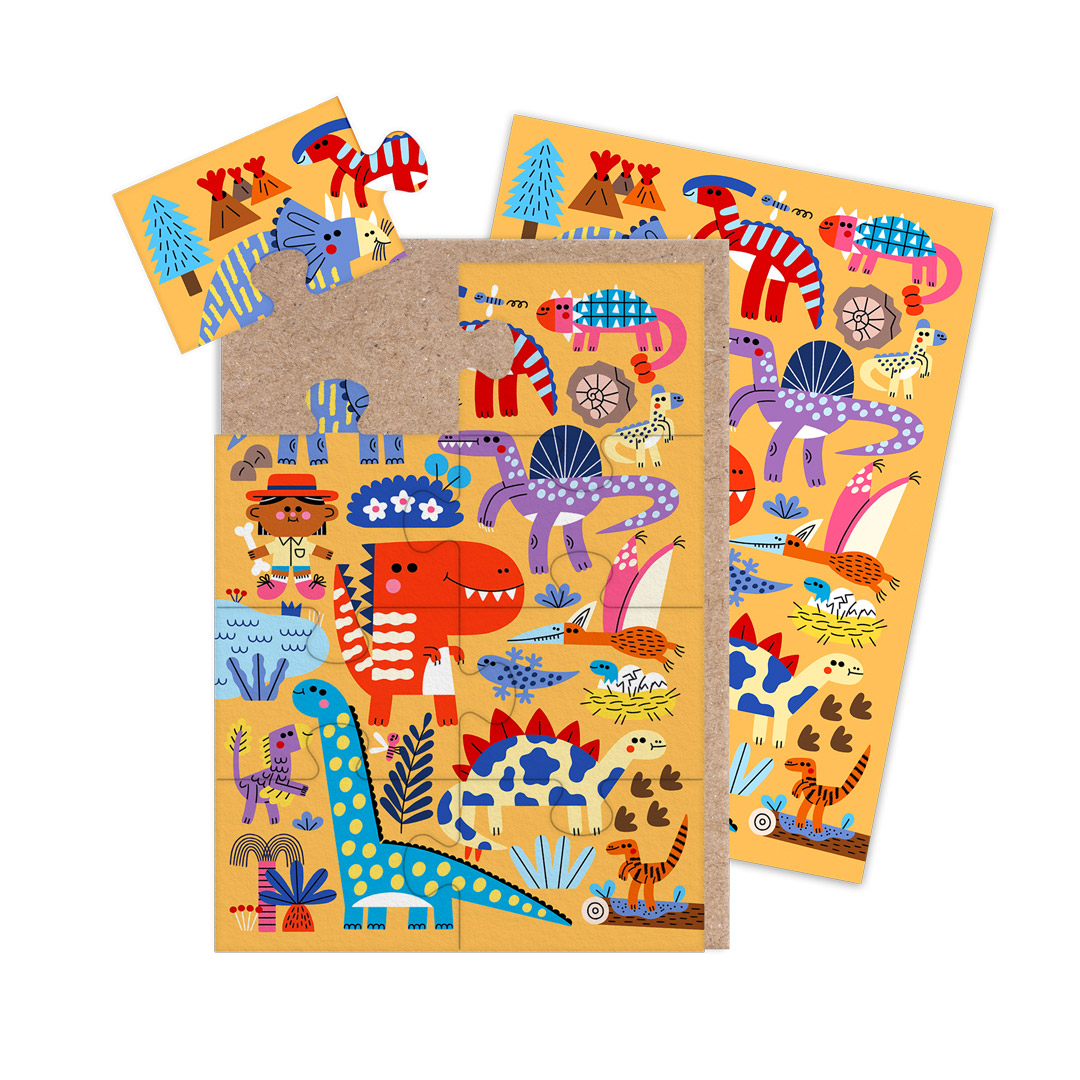Picture of Dinosaurs Jigsaw Greeting Card (13801)