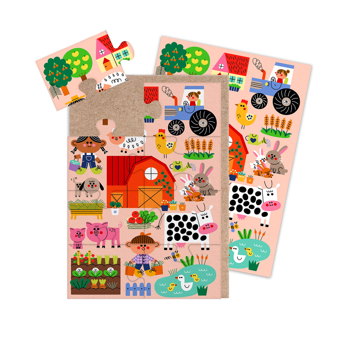 Picture of Farm Jigsaw Greeting Card (13802)