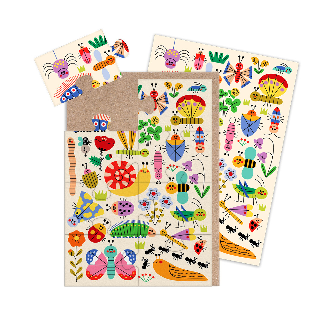 Picture of Insects Jigsaw Greeting Card (13803)