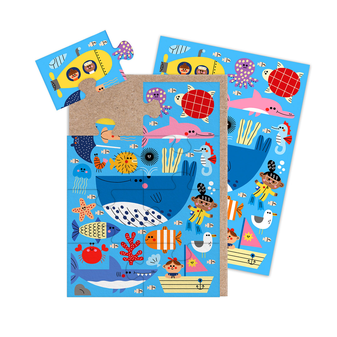Picture of Sea Life Jigsaw Greeting Card (13804)
