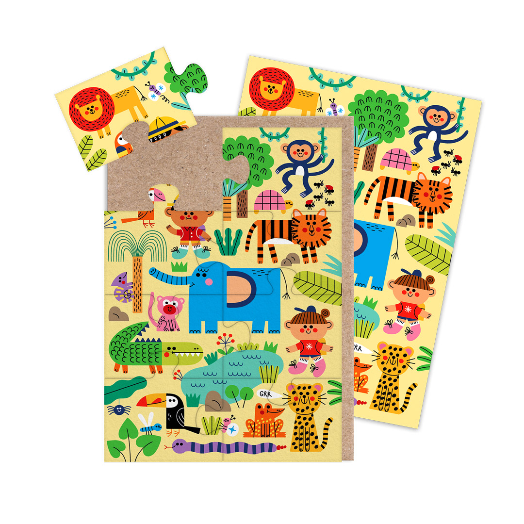 Picture of Jungle Jigsaw Greeting Card (13805)