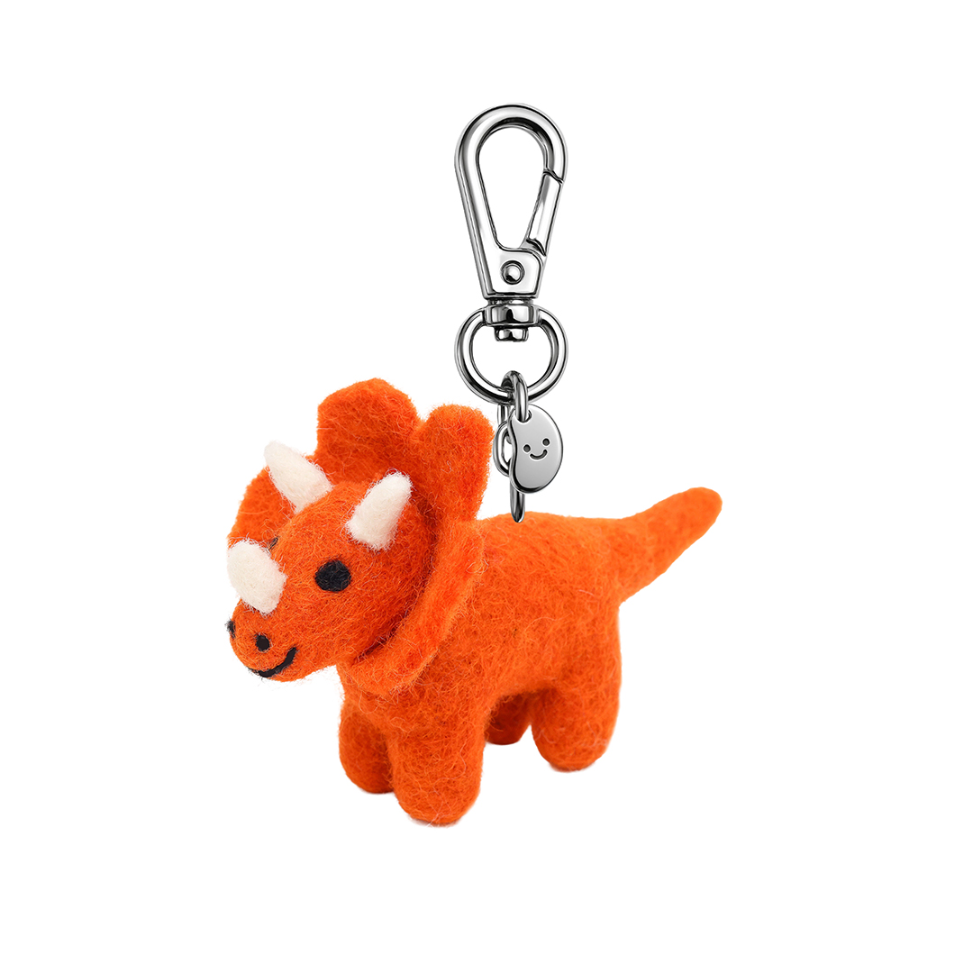 Picture of Tim Triceratops Silly Beans Felt Keychain (13966)