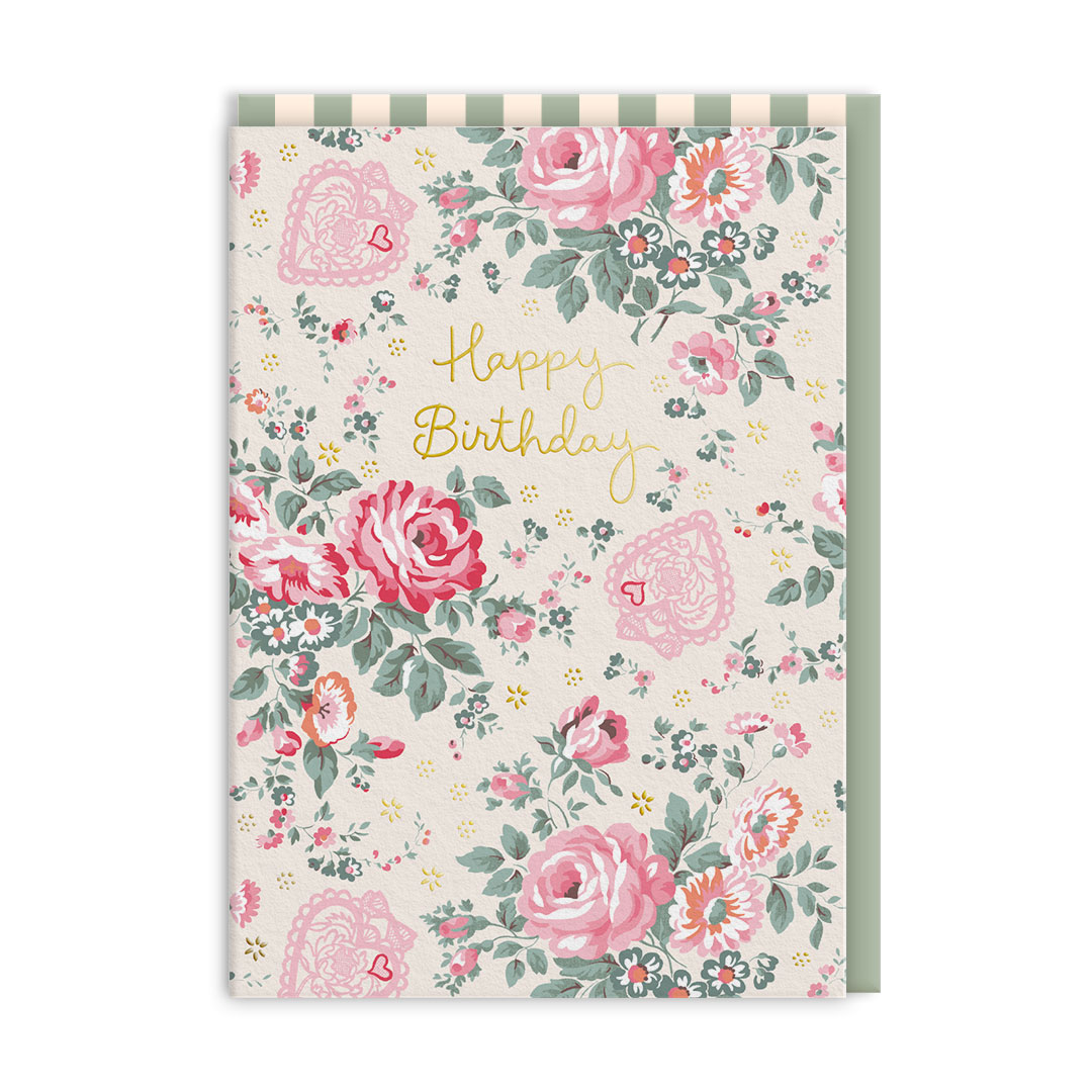 Picture of Happy Birthday Hackney Rose Greeting Card (14396)