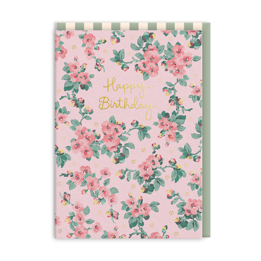 Picture of Happy Birthday Pink Blossom Greeting Card (14401)