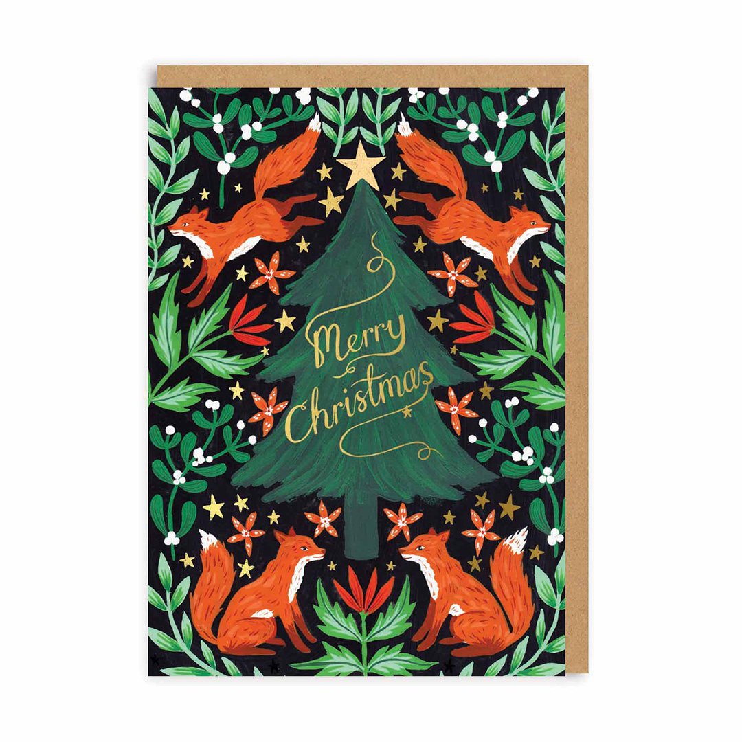 Picture of Fox Christmas Tree Greeting Card (5682)