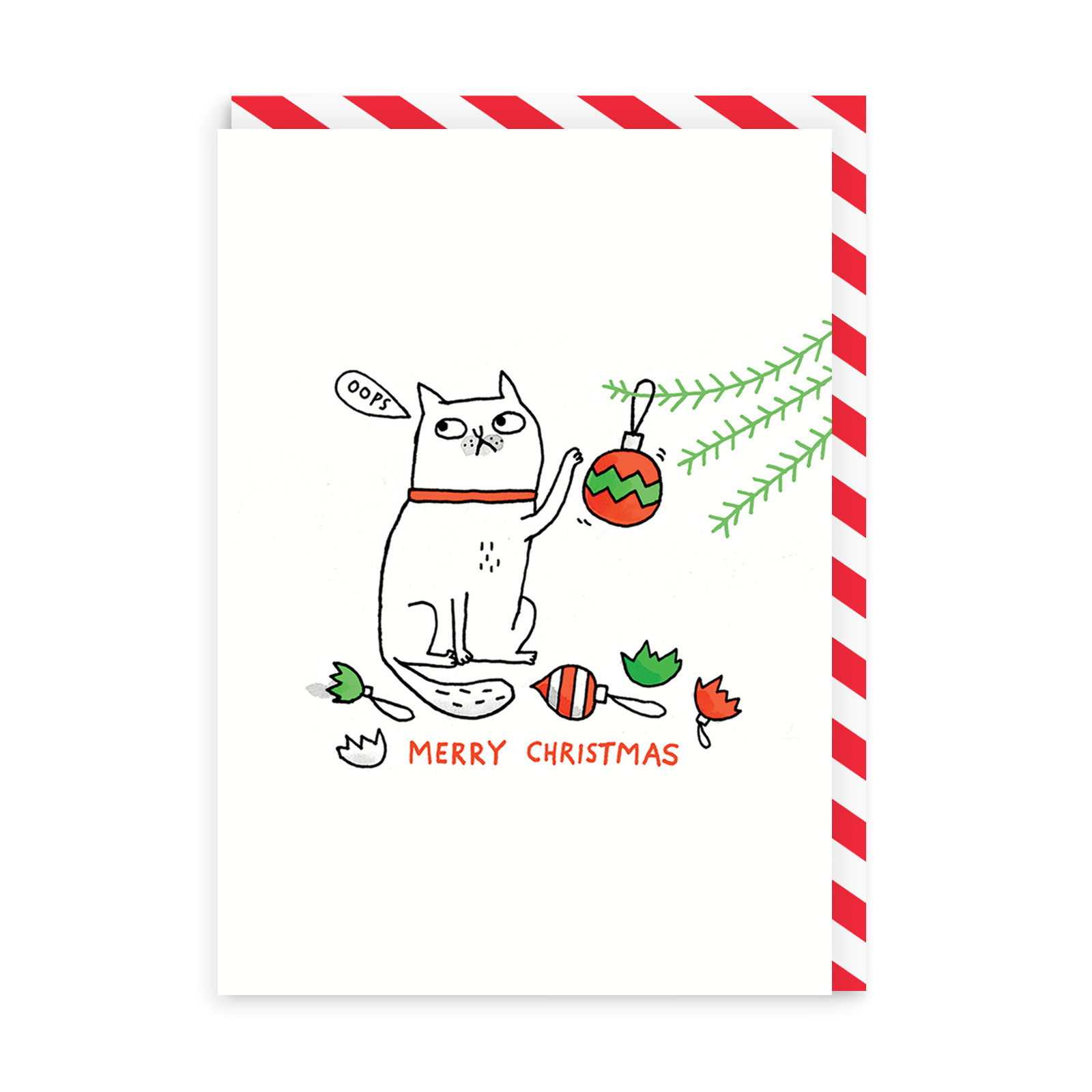 Picture of Oops Cat Merry Christmas Card (638)