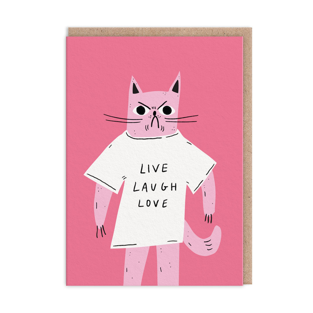 Picture of Live Laugh Love Cat Greeting Card (9465)