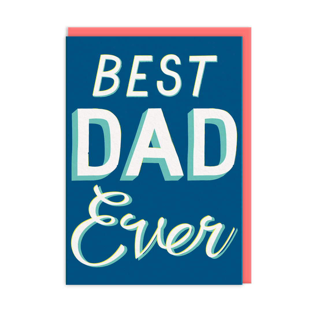Picture of Best Dad Ever Typographic Card (10810)