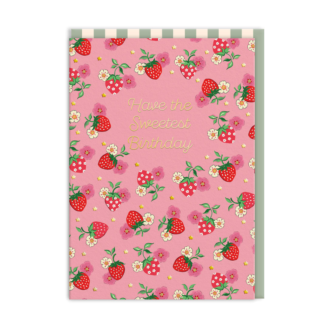 Picture of Sweetest Birthday Strawberry Greeting Card (11499)