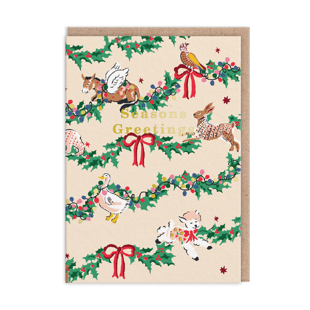 Picture of Seasons Greetings Festive Animals Card (9702)