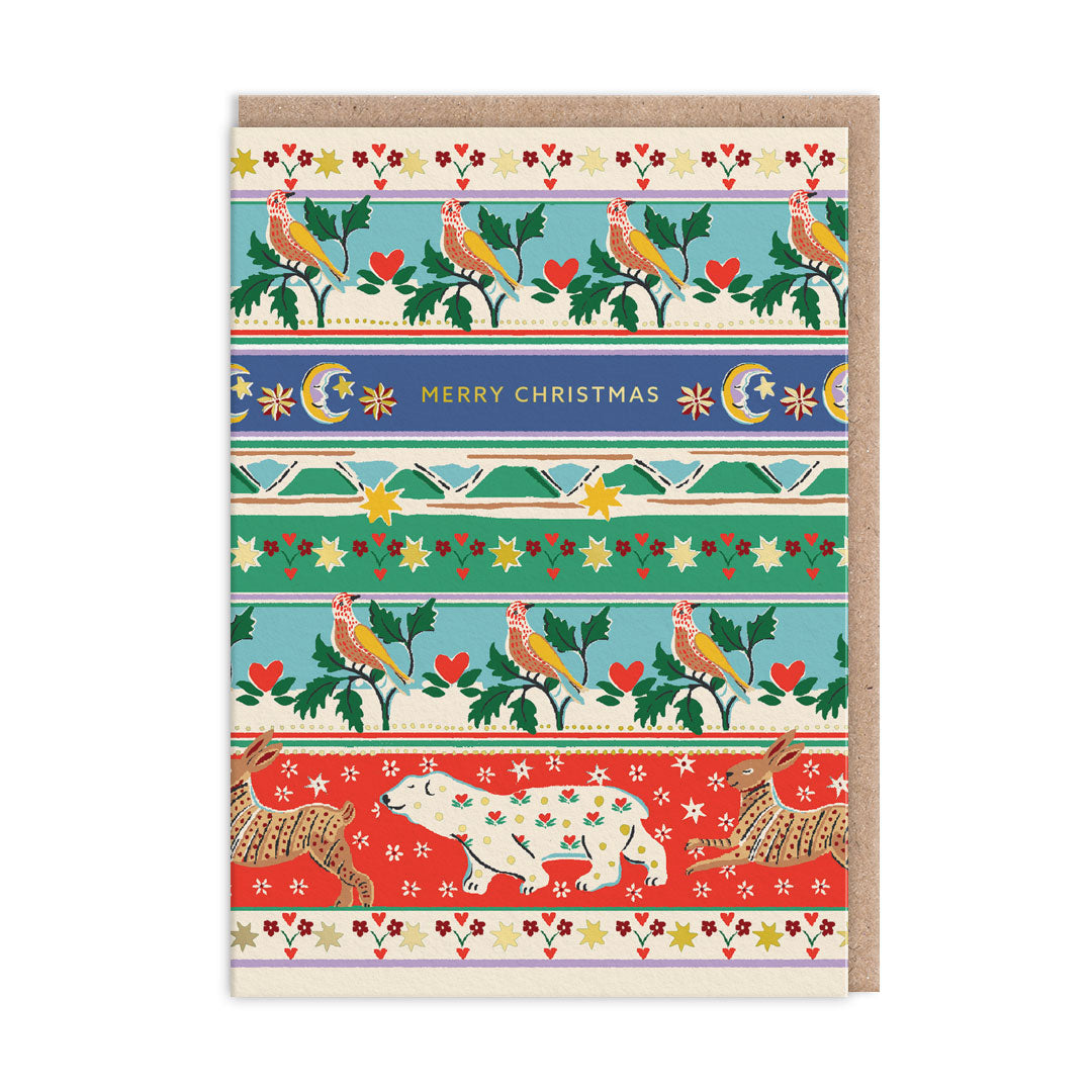 Picture of Cath Kidston Festive Friends Stripe Card (9704)