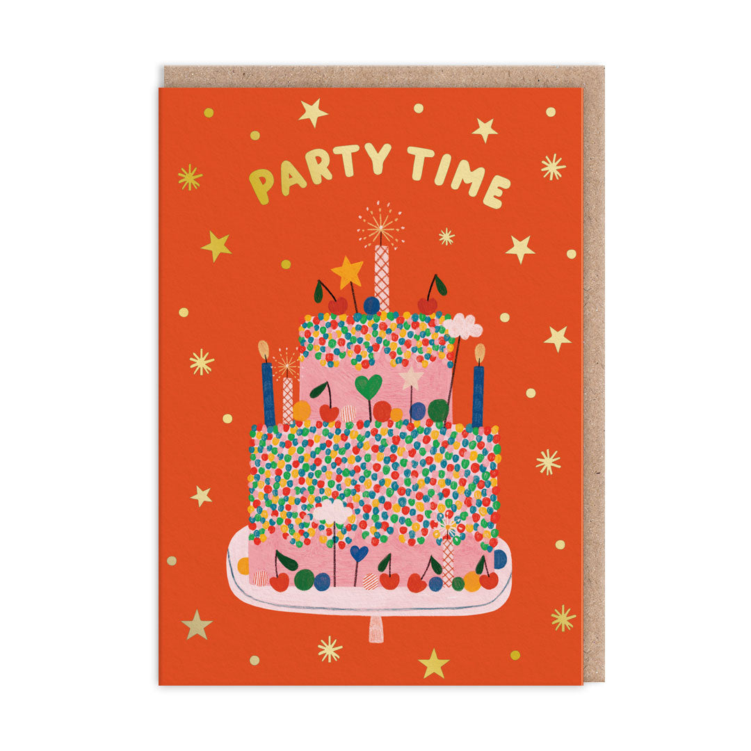 Picture of Party Time Red Cake Greeting Card (10457)