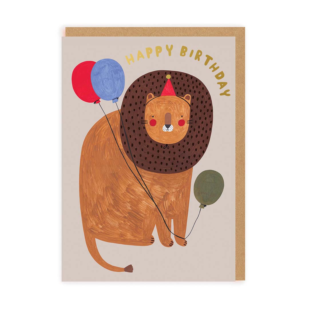 Picture of HBD Lions with Balloons Card (7299)