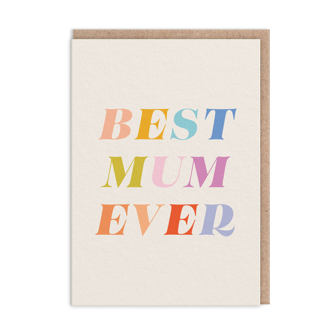 Picture of Best Mum ever Typographic Card (10862)