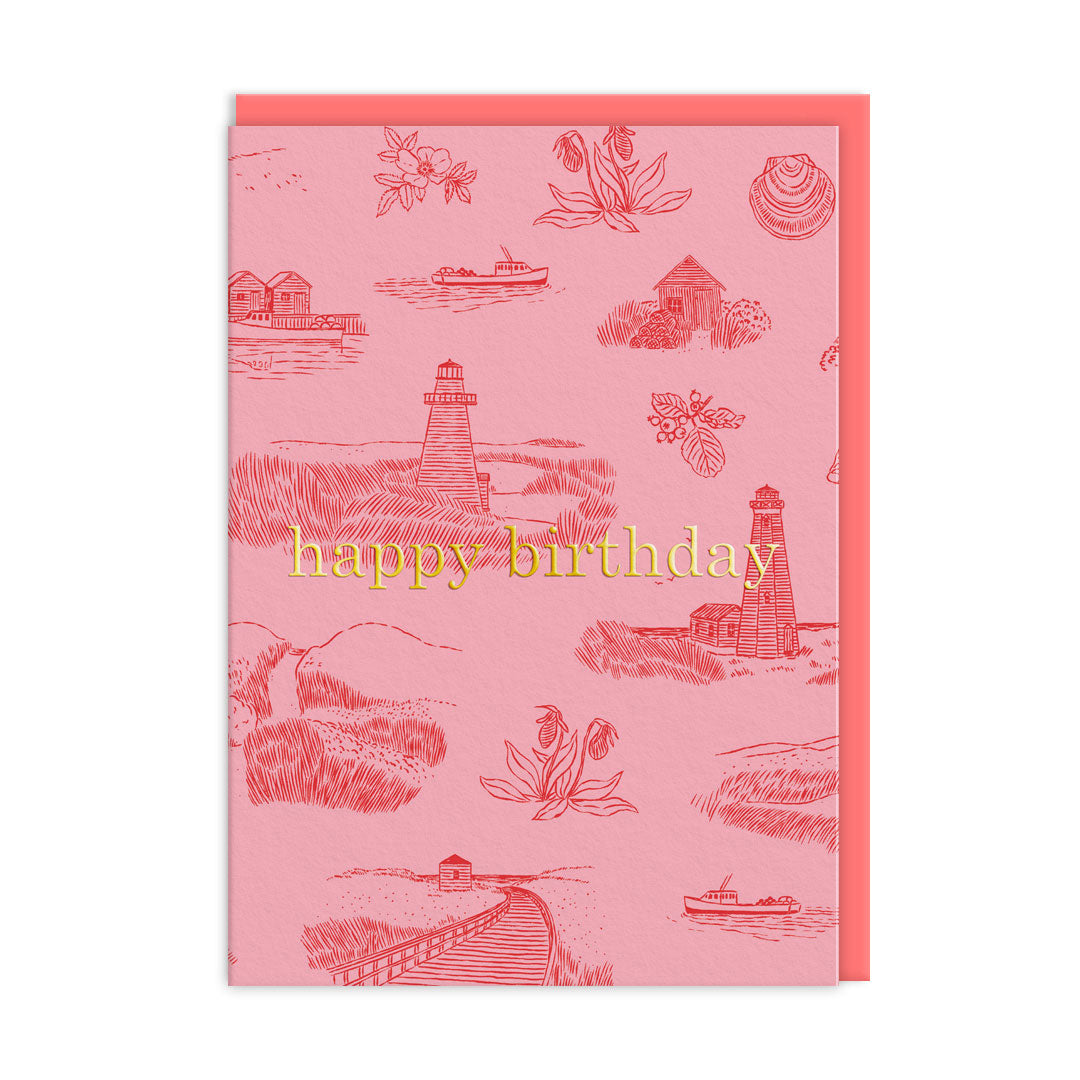Picture of Light Houses Happy Birthday Card (9277)