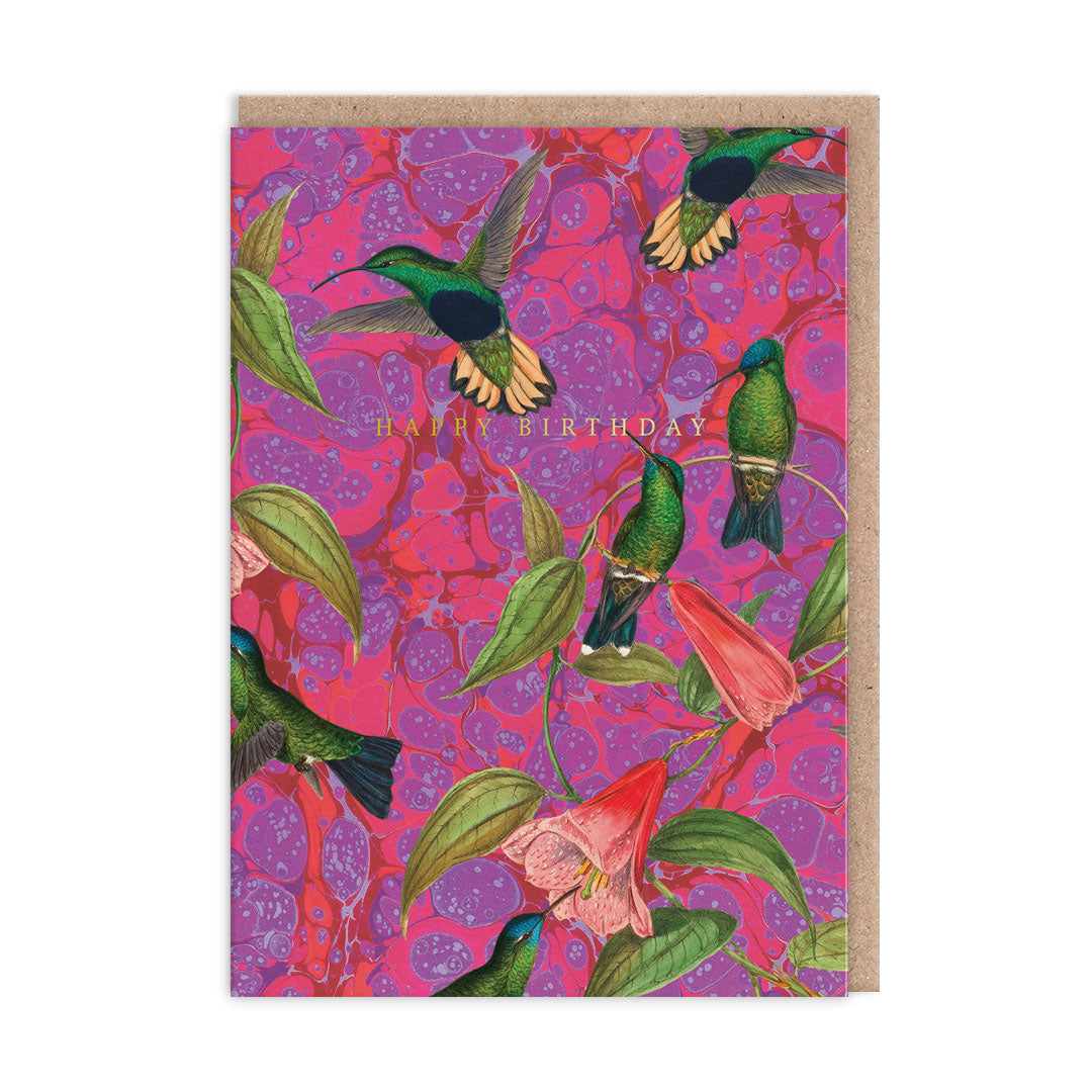 Picture of Marble Humming Birds Greeting Card (12048)
