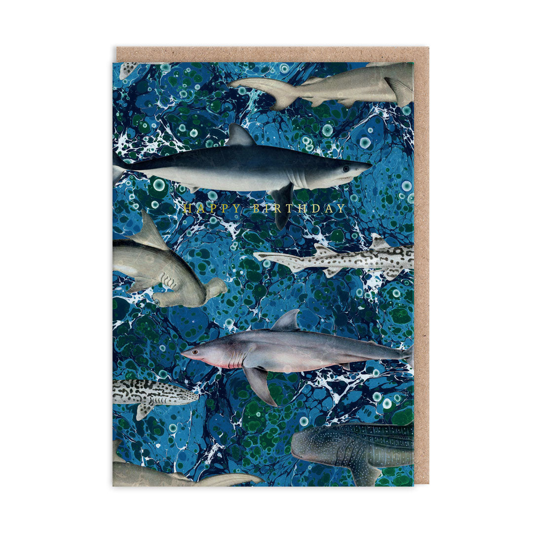 Picture of Marble Sharks Greeting Card (12053)
