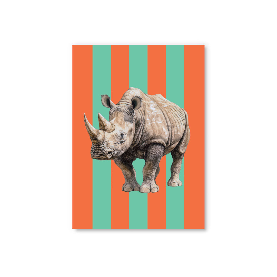 Picture of Striped Rhino Postcard (12332)