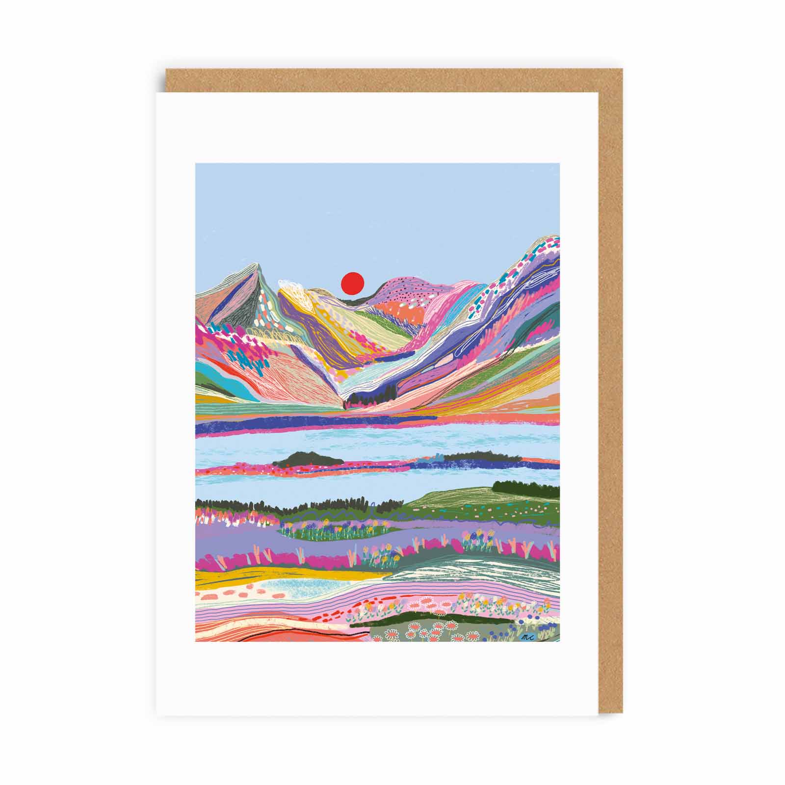 Picture of Mountain Sunset Greeting Card (7463)
