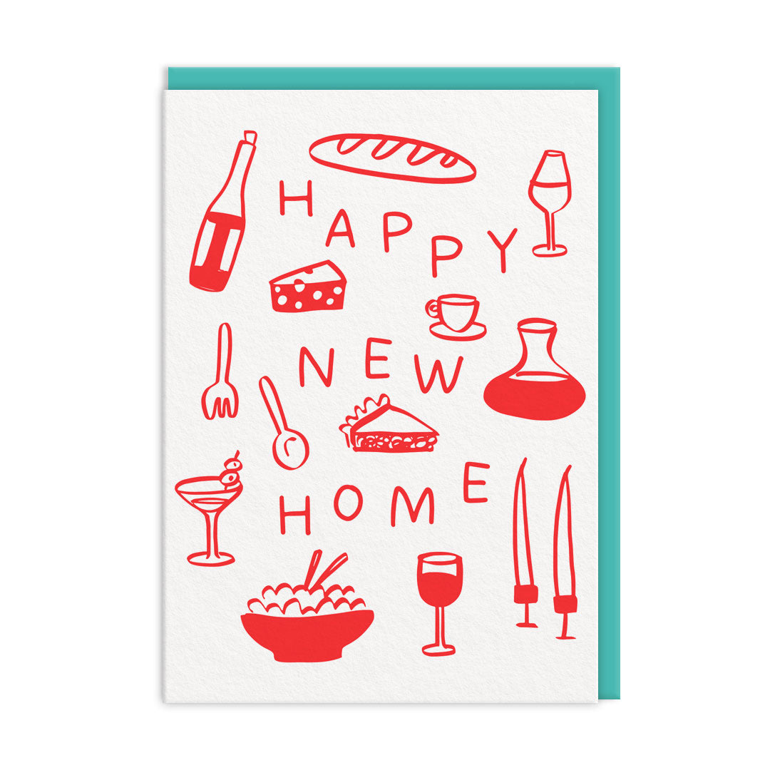Picture of Happy New Home Doodles Greeting Card (12414)