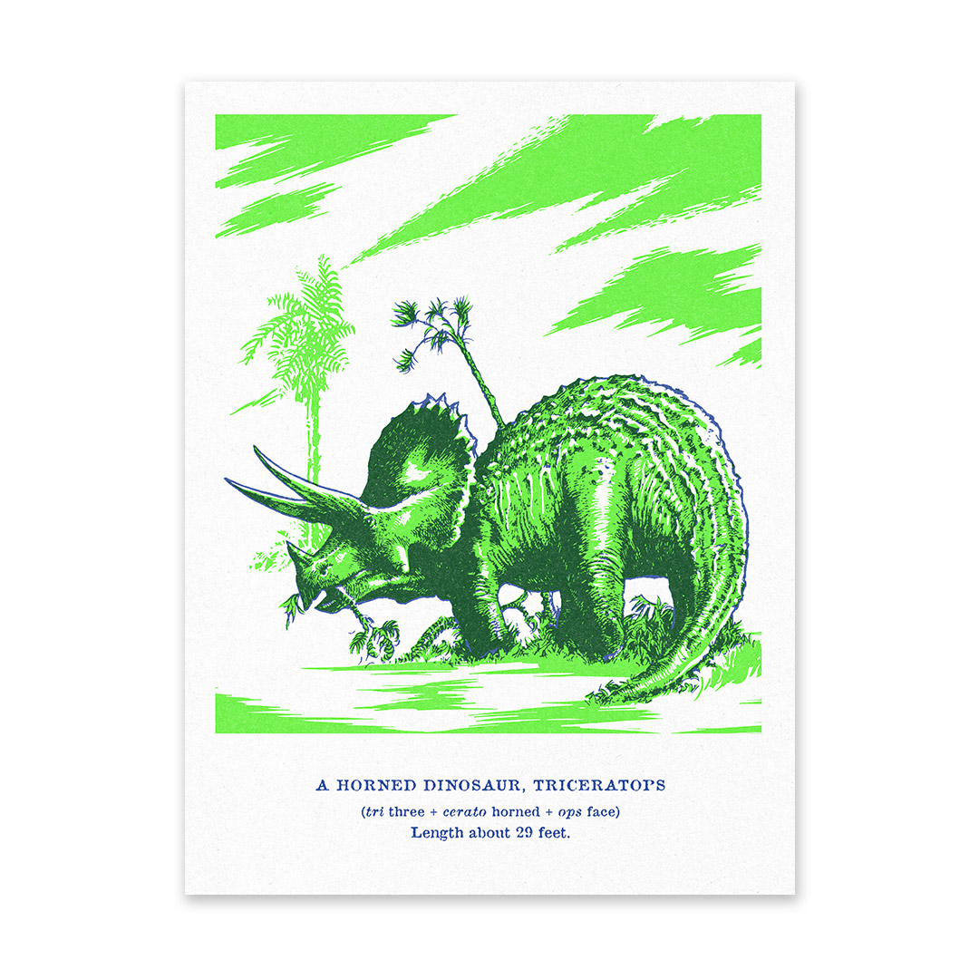 Picture of Triceratops Riso Print (6x8) (12523)