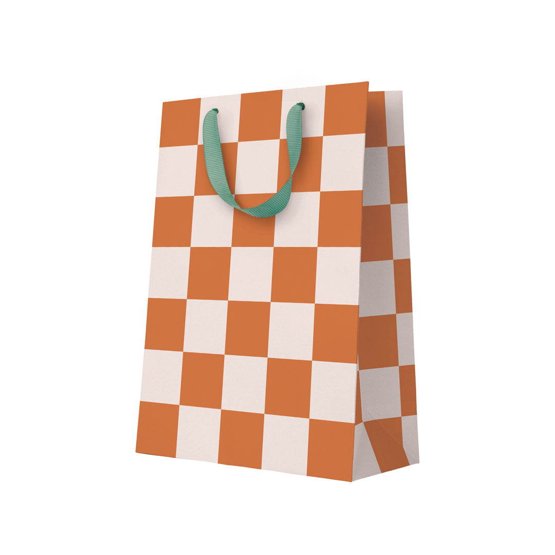 Picture of Burnt Sienna Checkerboard Large Gift Bag (12130)