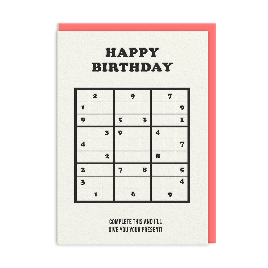 Picture of Happy Birthday Sudoku Greeting Card (10495)