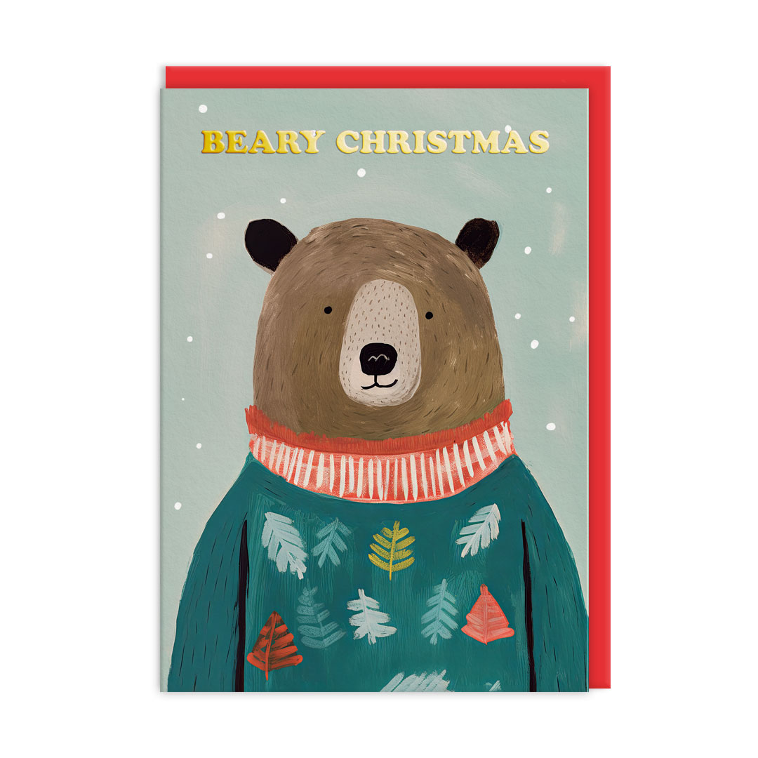 Picture of Festive Bears - Brown Bear Greeting Card (11598)
