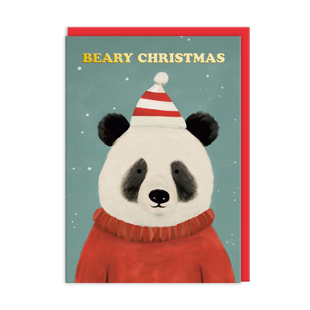 Picture of Festive Bears - Panda Bear Greeting Card (11600)