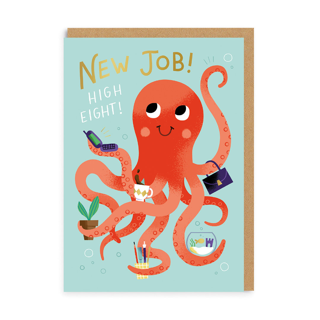 Picture of New Job Octopus Greeting Card (7391)