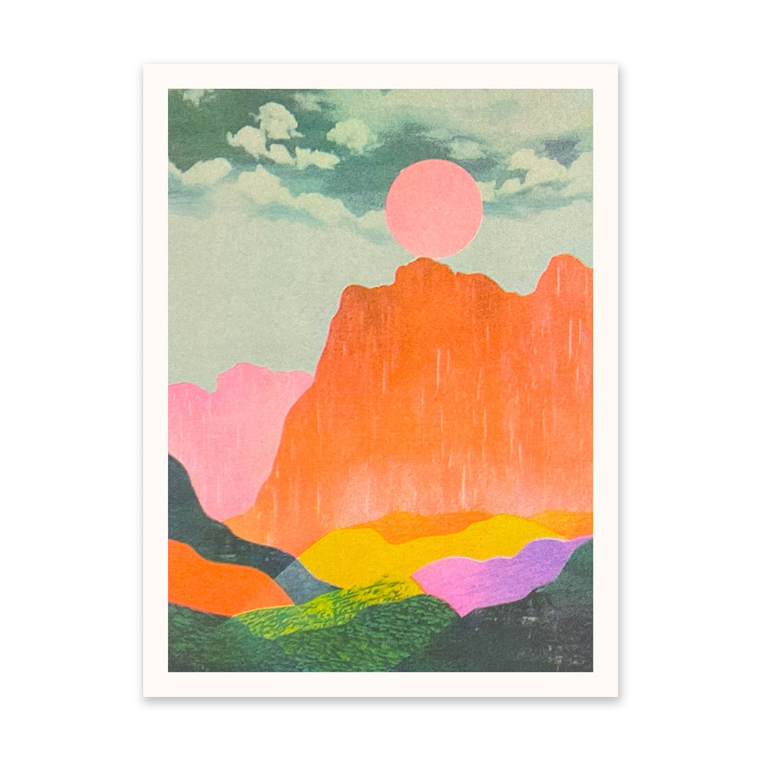Picture of Neon Mountains & Sun 1 Riso Print (6x8) (10936)