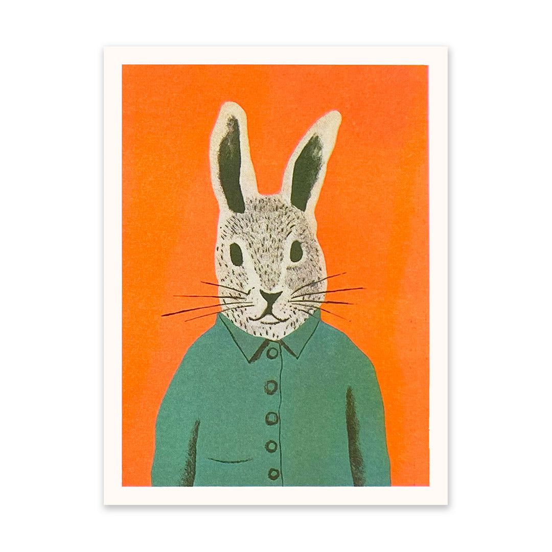 Picture of Cute Neon Rabbit Riso Print (6x8) (10949)