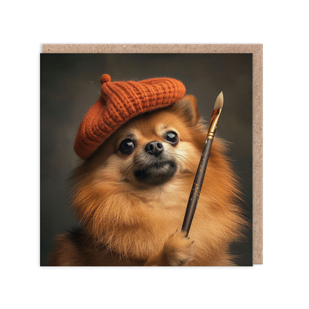 Picture of Artist Pomeranian Greeting Card (11674)