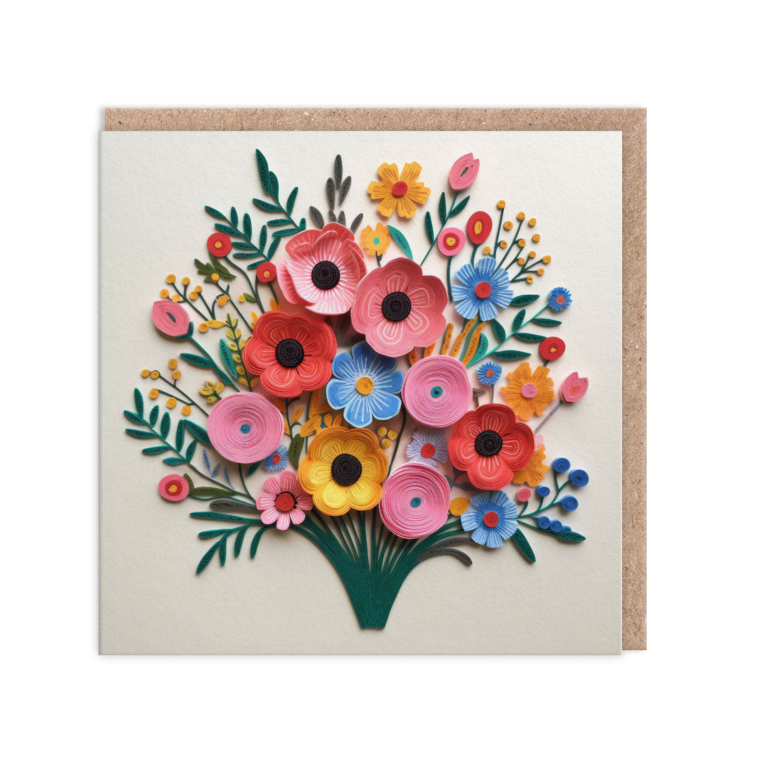 Picture of Paper Flowers Greeting Card (11676)