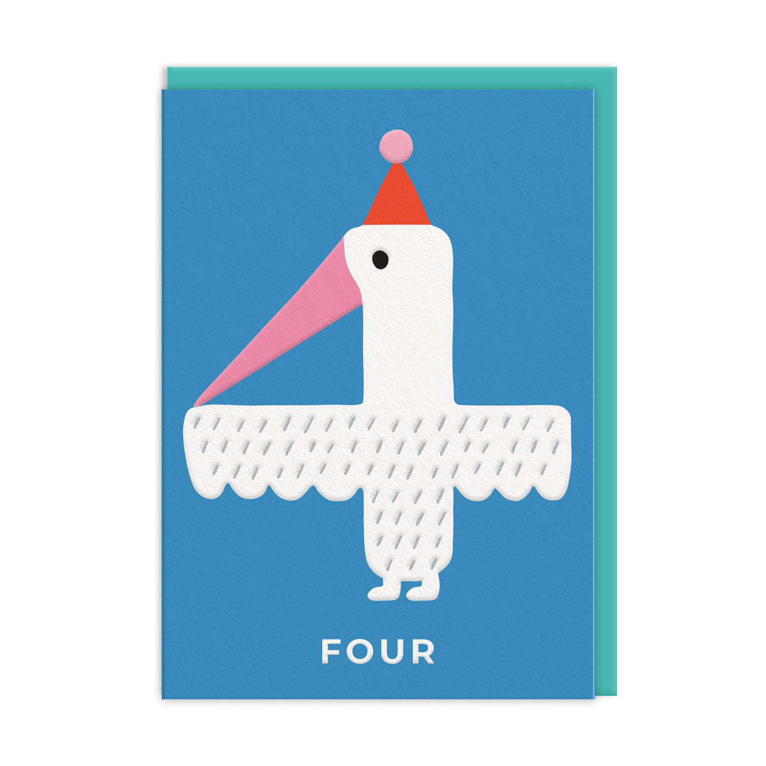 Picture of Age 4 Tropical Bird Birthday Card (11976)