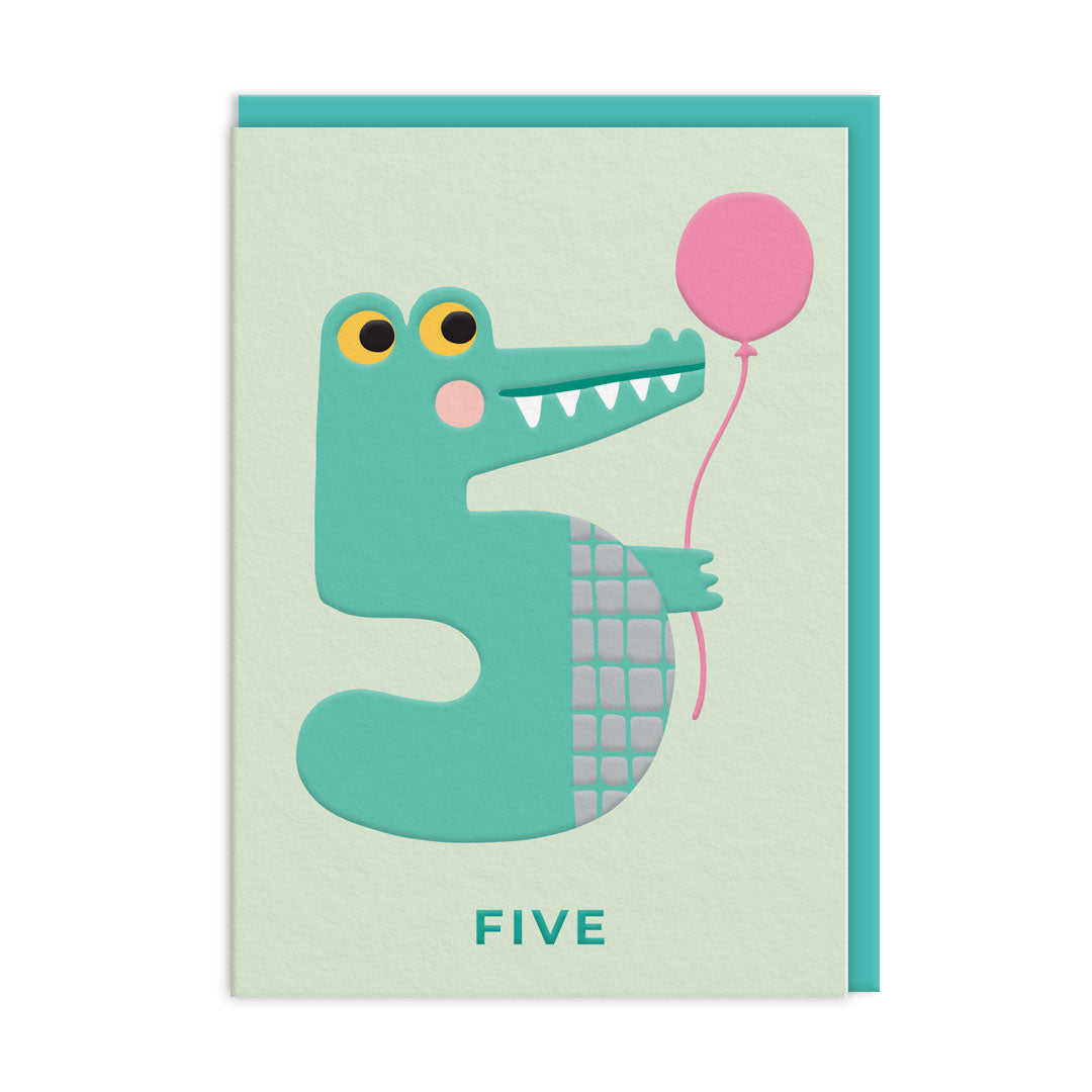 Picture of Age 5 Crocodile Birthday Card (11977)